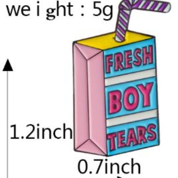 Fresh Boy Tears Pin Brooch - Picture 2 of 3